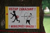 Warnschild auf tschechisch